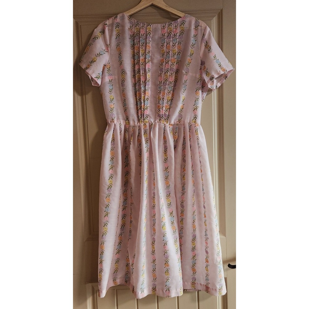 Vintage 1940s  Kay Whitney Dress Pink Floral Size 8/10 Excellent Condition RARE